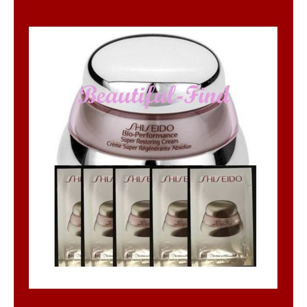 5X Shiseido Bio Performance Super Restoring Cream Sample Packets 1.5ml